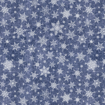 SCHNEEFLOCKEN MST. 2 / ACID WASH DUNKELBLAU - Wasserabweisende Webware