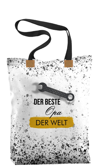 SHOPPER TASCHE - DER BESTE OPA DER WELT / Schraubenschlüssel - Baumwoll Webware - Nähset