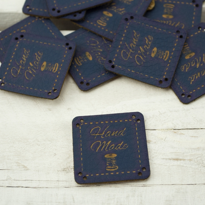 Hand Made Label - Spule 2,5x2,5 cm - dunkelblau