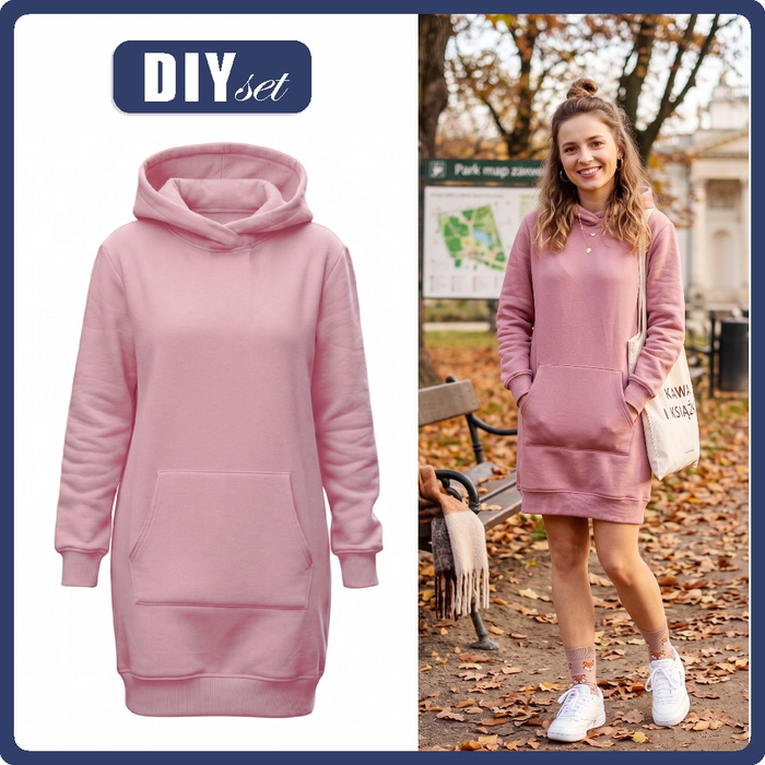 DIY Set - HOODIE "LUXA" - PINK QUARTZ - XS/S