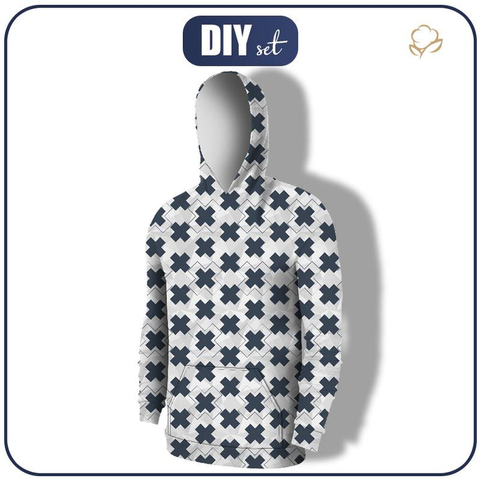 MĘSKA BLUZA Z KAPTUREM - CEL (adventure) / szary - zestaw do uszycia XXXL