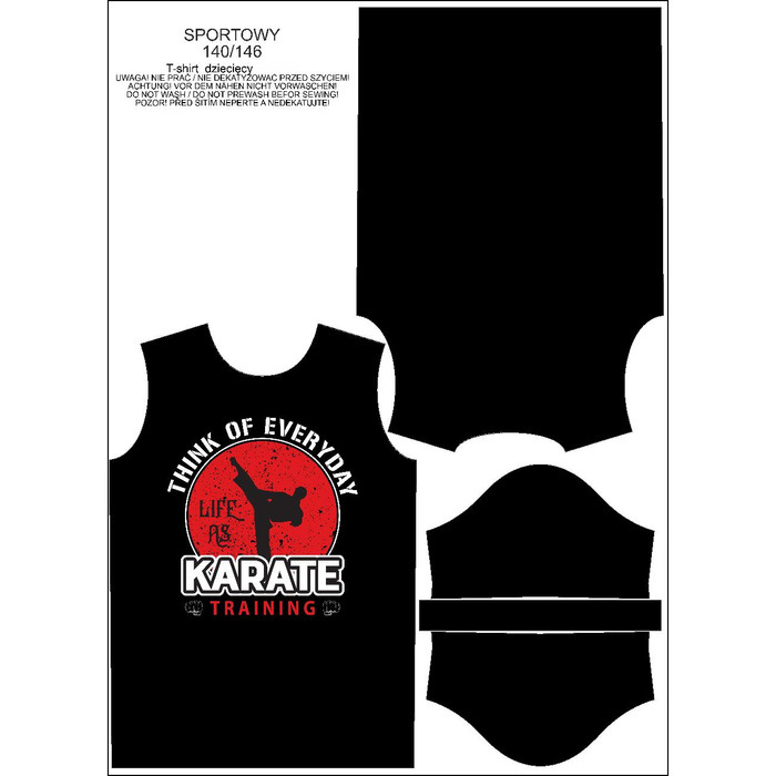 KINDER SPORT T-SHIRT - KARATE TRAINING - Nähset (116/122)