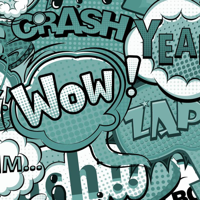 COMIC BOOK (mint) - Waterproof woven fabric