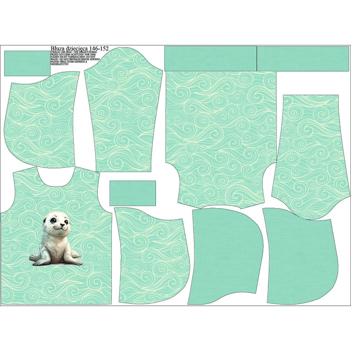 KID'S HOODIE (ALEX) - SWEET SEAL - looped knit fabric (146/152)