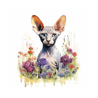 WATERCOLOR SPHINX - PANEL (60cm x 50cm) SINGLE JERSEY