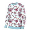 BASIC DAMEN SWEATSHIRT (HANA) - HIBISKUS UND SCHMETTERLINGE - Sommersweat - M