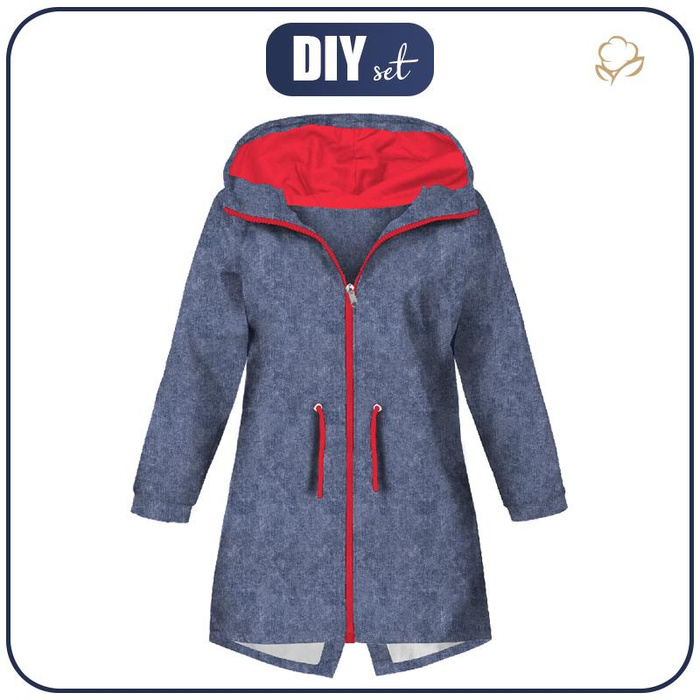 PARKA DZIECIĘCA (ARIEL) - ACID WASH / granatowy - softshell (98/104)