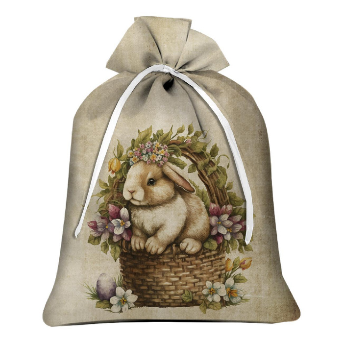 Gift pouches - BUNNIES IN BASKETS - BIG