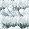 SNOWY PEAKS (WINTER IN MOUNTAINS) / large - Cotton woven fabric