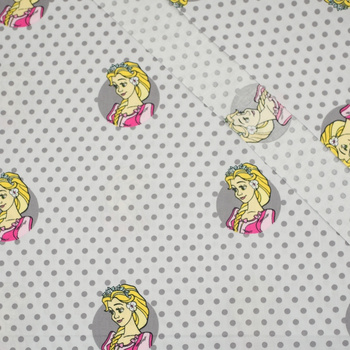 ASCHENPUTTEL TUPFEN / hellgrau - Baumwoll Webware