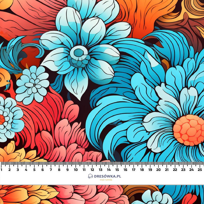 COLORFUL FLOWERS vz. 2 - lycra 300g