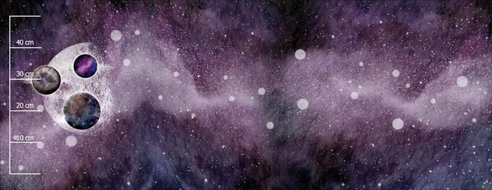 PLANETS (GALAXY) - SINGLE JERSEY PANORAMIC PANEL (60cm x 155cm)
