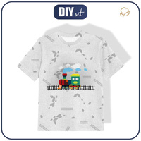 KID’S T-SHIRT - LOCOMOTIVE / acid (grey) - single jersey (128/134)