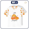 KID’S T-SHIRT - PUMPKINS pat. 5 (PUMPKIN GARDEN) - single jersey (104/110)