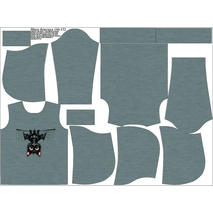 KID'S HOODIE (ALEX) - HALLOWEEN CAT pat. 3 - sewing set