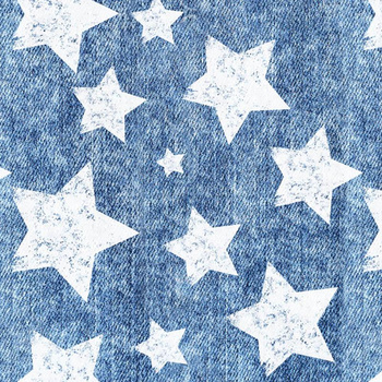 WHITE STARS / vinage look jeans (dark blue) - Viscose jersey