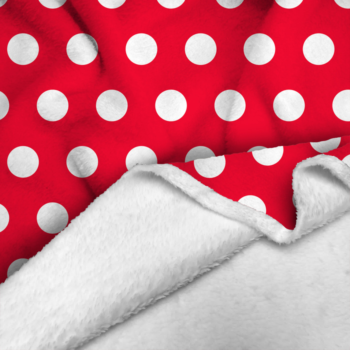 RED POLKA DOTS - Minky plyš