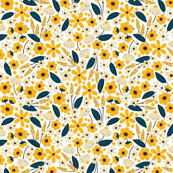 KWIATUSZKI WZ. 2 / biały - Tkanina na obrusy