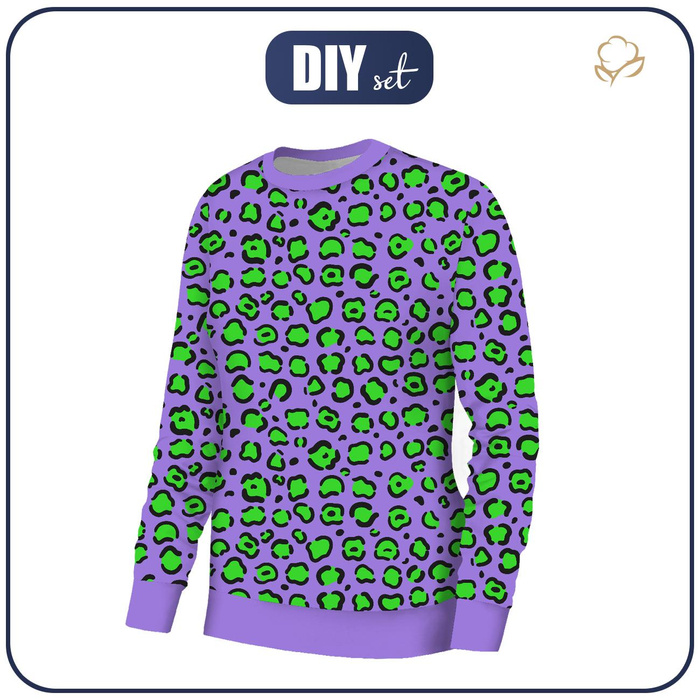 BASIC DAMEN SWEATSHIRT (HANA) - NEON LEOPARD M.1 - Sommersweat - L