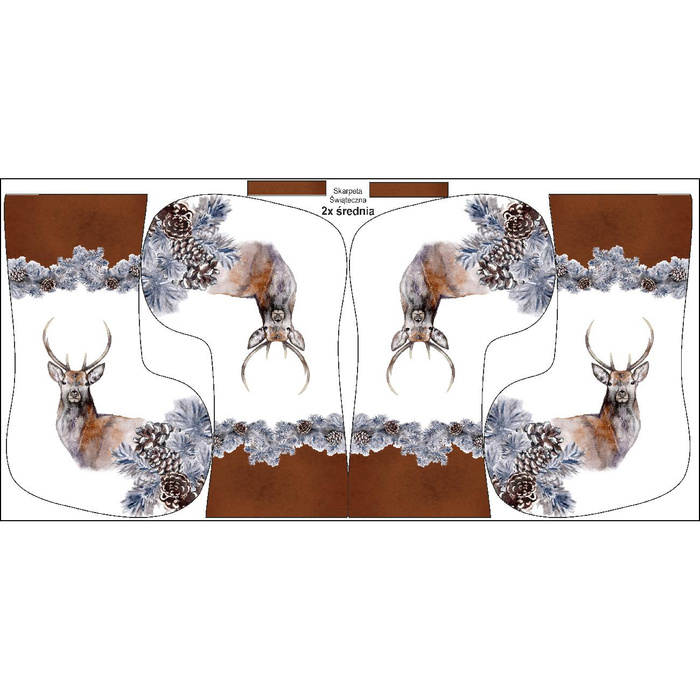 Christmas Stocking Set - REINDEER / CONES