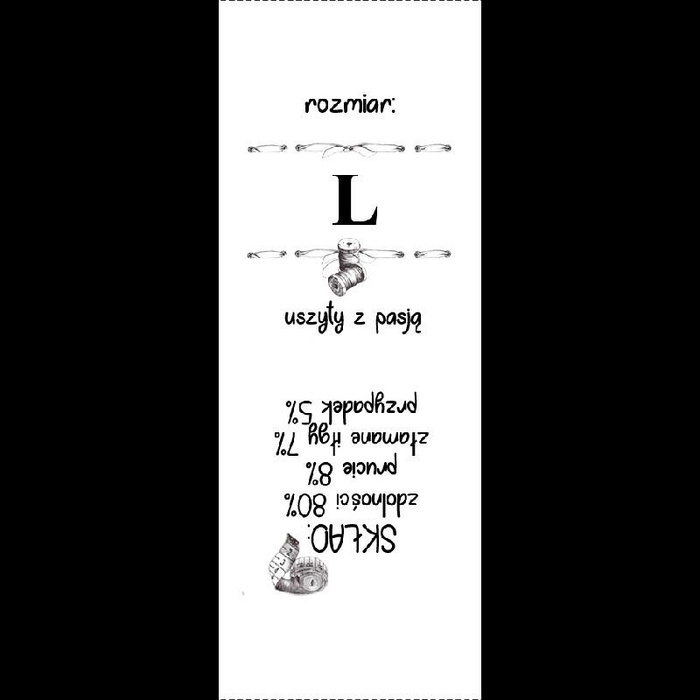 European care tag "CENTIMETER" PL - 9 pcs set / Choice of sizes