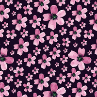 PINK FLOWERS PAT. 5 / black - brushed knitwear with elastane ITY