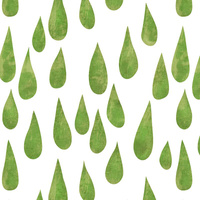 BIG DROPS (green) / white  - Cotton woven fabric