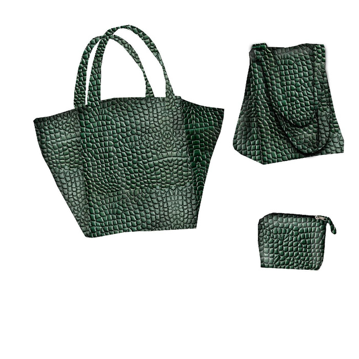 XL Tasche mit Utensilientasche 2 in 1 - LEATHER PATTERN MS.17 - Nähset