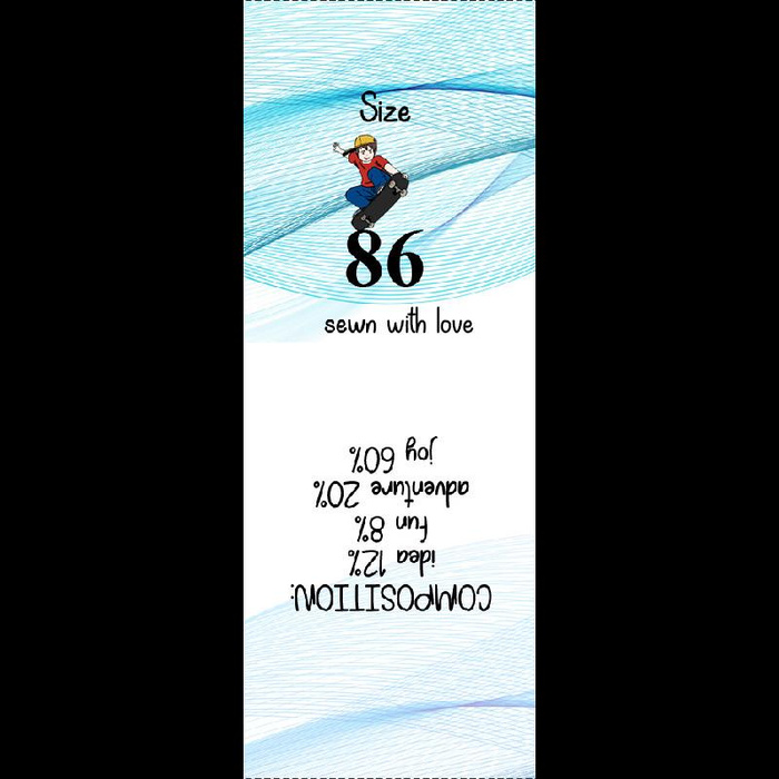 Štítek chlapecký "SKATER" DE - rozměr 164 - Sada 9 ks