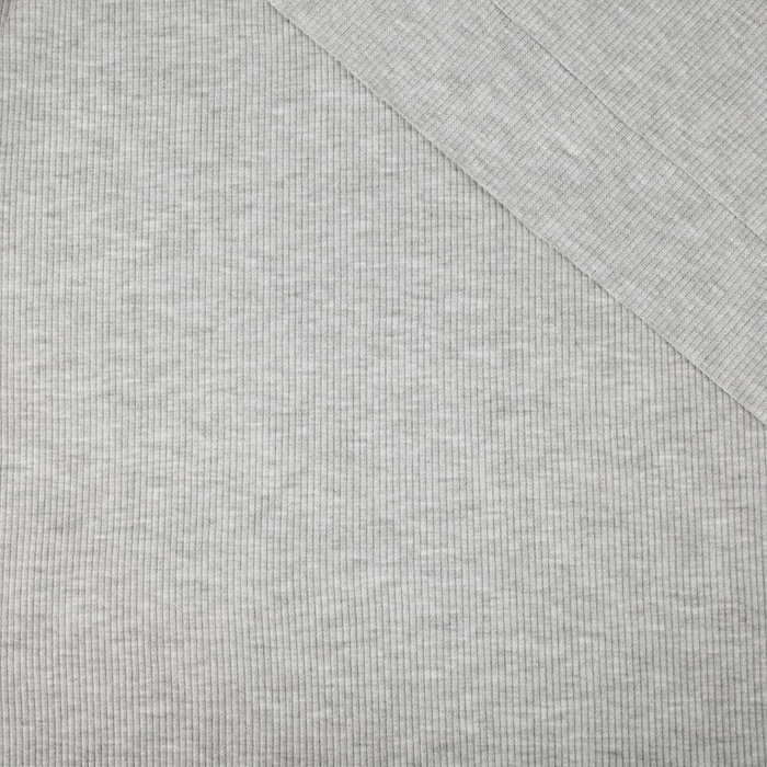 Strickware gerippt - MELANGE HELLGRAU (D-20) 