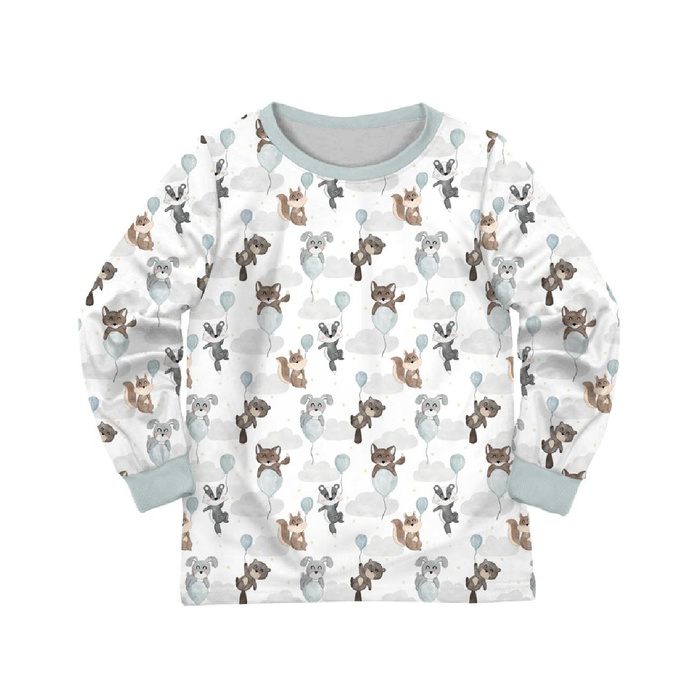 CHILDREN'S PAJAMAS " MIKI" - ANIMALS IN CLOUDS pat. 2 - sewing set (110/116)