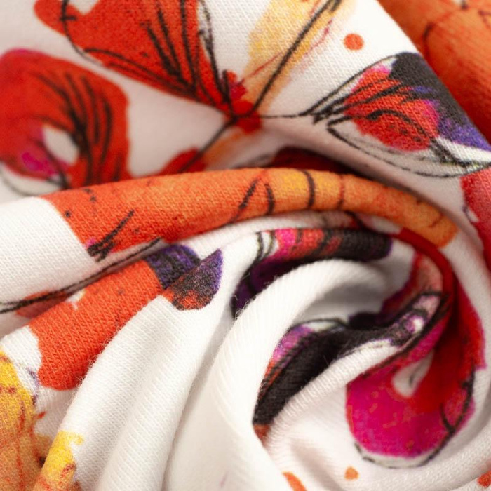 PAINTED FLOWERS - Cotton woven fabric