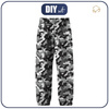 CHILDREN'S SOFTSHELL TROUSERS (YETI) - CAMOUFLAGE GREY (134/140)