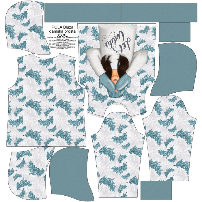 DÁMSKA MIKINA (POLA) CLASSIC S KAPUCÍ - LET'S CUDDLE (ZIMA VE MĚSTĚ) -  teplákovina  L