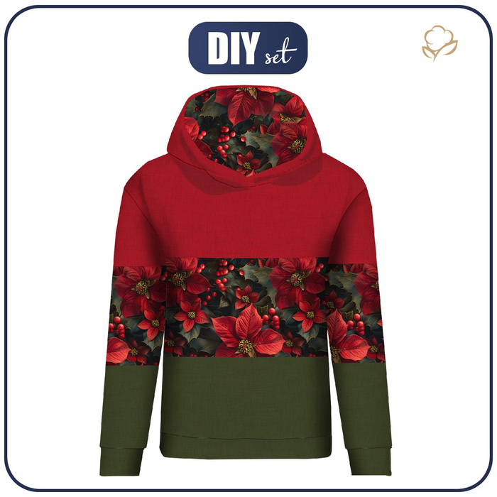 CLASSIC WOMEN’S HOODIE (POLA) - WINTER FLOWERS WZ.18 - sewing set
