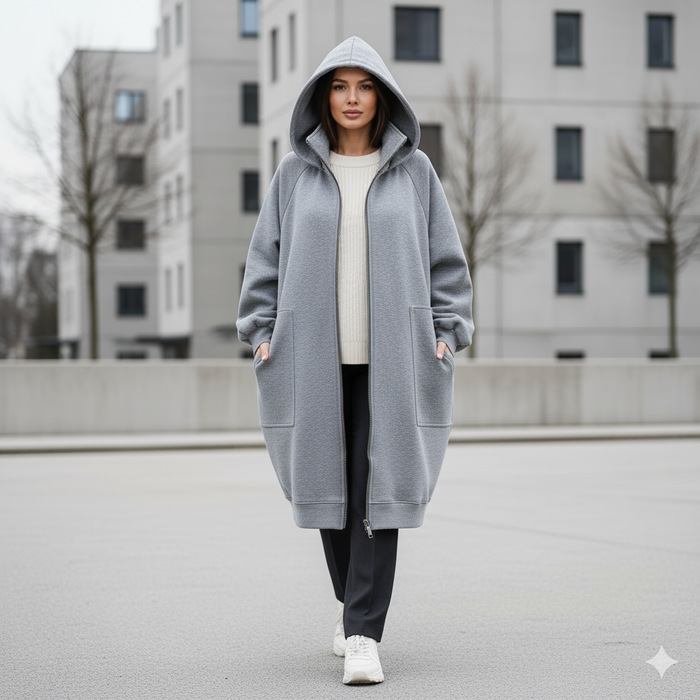 French terry TWILL/ HEAVY 520g - MELANGE LIGHT GRAY