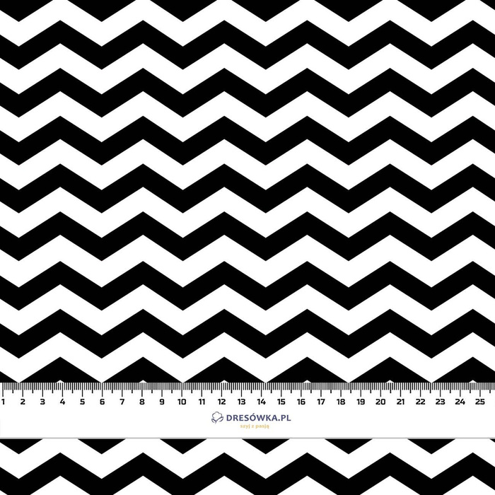 ZIGZAGS / black - Cotton woven fabric