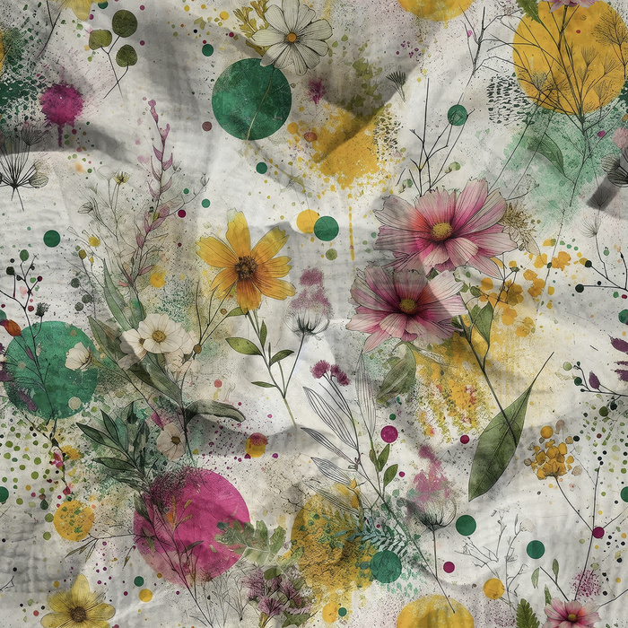 FLORAL REVERIE WZ. 1 - Mušelín bavlněný