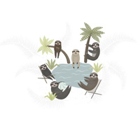 FAULTIERE IM URLAUB (FAULTIERE) - SINGLE JERSEY PANEL 50cm x 60cm