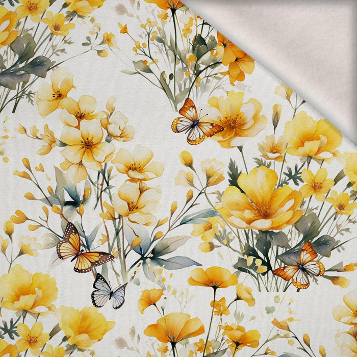 FLOWERS (BUTTER YELLOW) - brushed knitwear with elastane ITY