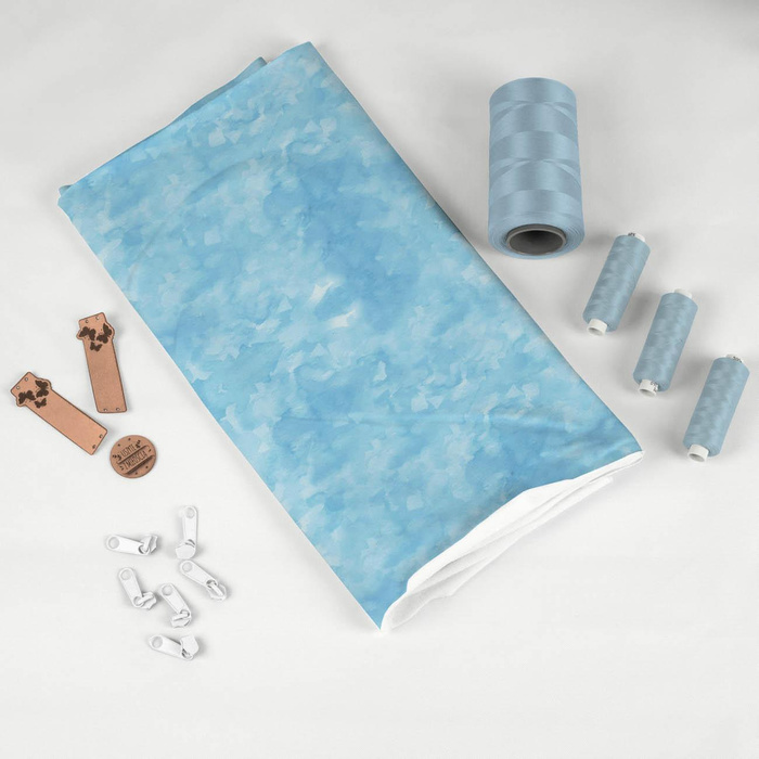 CAMOUFLAGE pat. 2 / light blue - Cotton woven fabric
