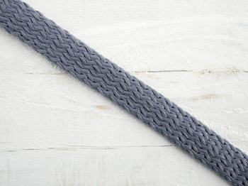 Sznurek płaski 8mm - szary