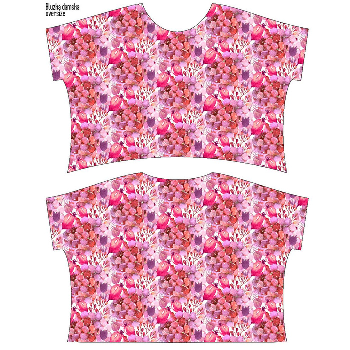 FLIMSY OVERSIZE BLOUSE "ELENA" - FLOWERS MIX (IN THE MEADOW) - sewing set