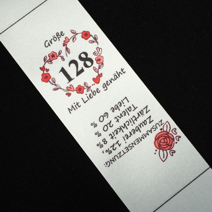 Mädchen Textillabel DE - Größe 56 - 4 Stck Set