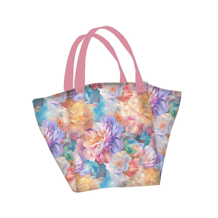XL bag with in-bag pouch 2 in 1 - PASTEL FLOWERS WZ.19 - sewing set
