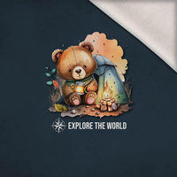 EXPLORE THE WORLD - PANEL (60cm x 50cm) brushed knitwear with elastane ITY