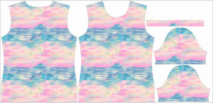 T-SHIRT DAMSKI - TĘCZOWY OCEAN wz. 5 - single jersey L