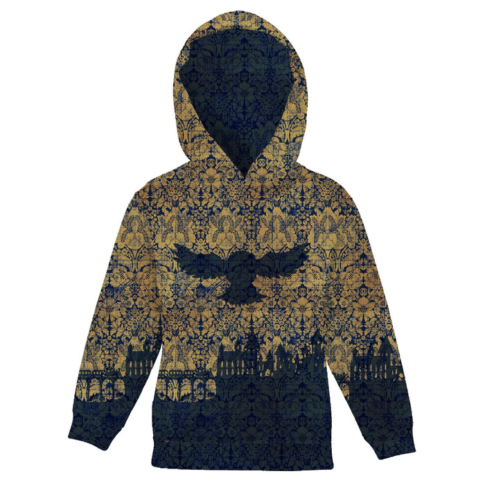 DZIECIĘCA BLUZA Z KAPTUREM (ALEX) - SOWA / MAGICZNE DAMASCO wz. 1 (MAGICZNA SZKOŁA) - zestaw do uszycia