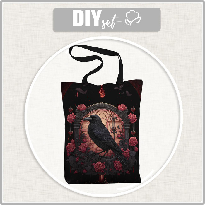 SHOPPERKA - GOTHIC RAVEN - tkanina wodoodporna - zestaw do uszycia