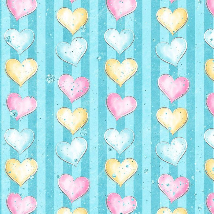 PASTEL HEARTS (WONDERLAND) - looped knit fabric